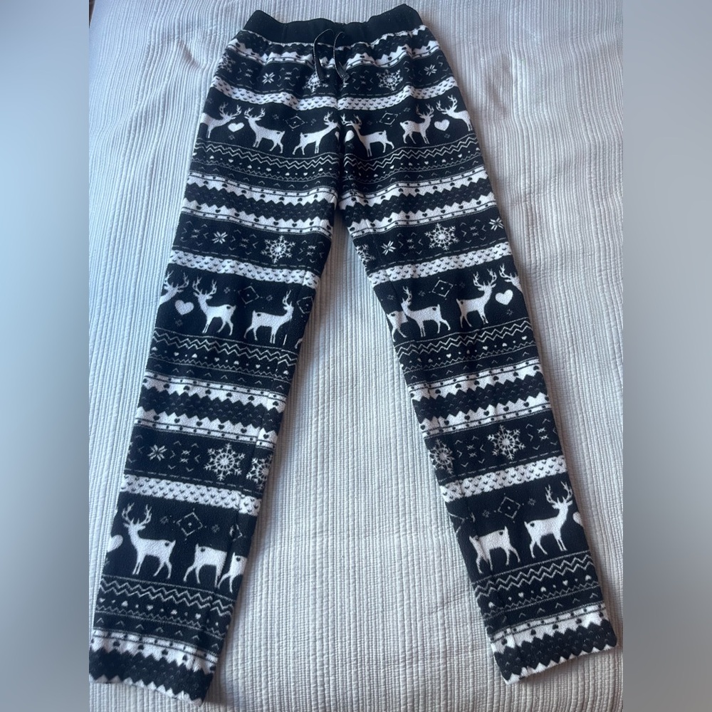 George Black and White Reindeer Leggings
